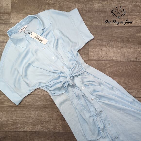 Steve Madden Short Sleeve Button Front Tori Dress Size 4 - Picture 3 of 7